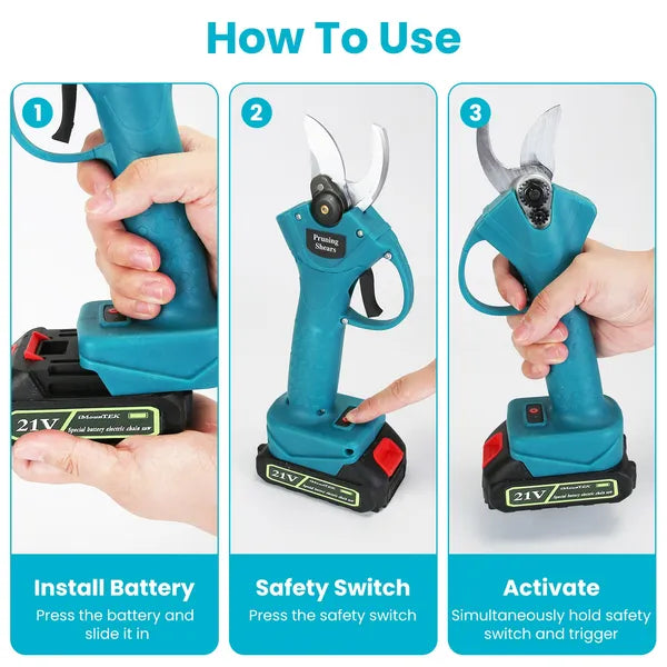 4-in-1 Cordless Pruning Shear & Electric Chainsaw with 5.5ft Extension Pole, Brushless Motor, 2 Batteries