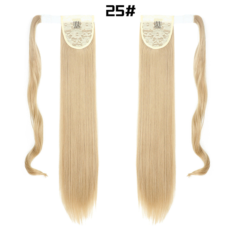 Long Straight Synthetic Hair Velcro Ponytail - Multiple Colors