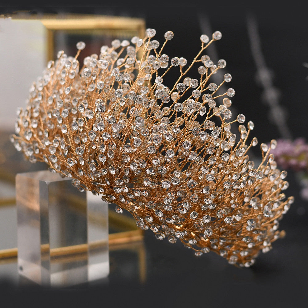 Bridal Wedding Tiara Crown Headpiece with Crystals for Bridal Hair Accessories