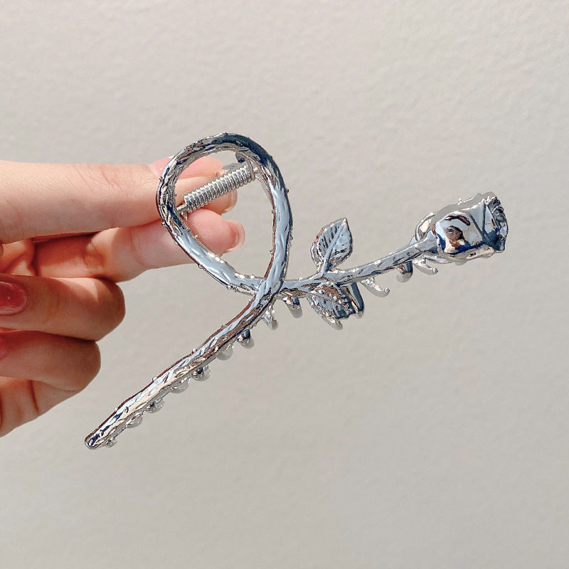 Oversized Metal Hair Clip Set - Rose Style Hair Accessories for Women