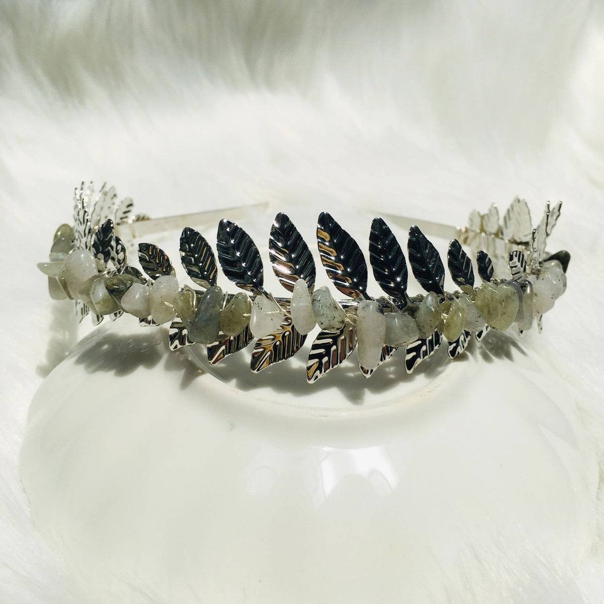 Natural Crystal Hairpin - Handmade Geometric Style