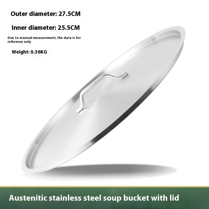 Extra Thick Stainless Steel Soup Pot Lid Food Grade Kitchen Storage Cover