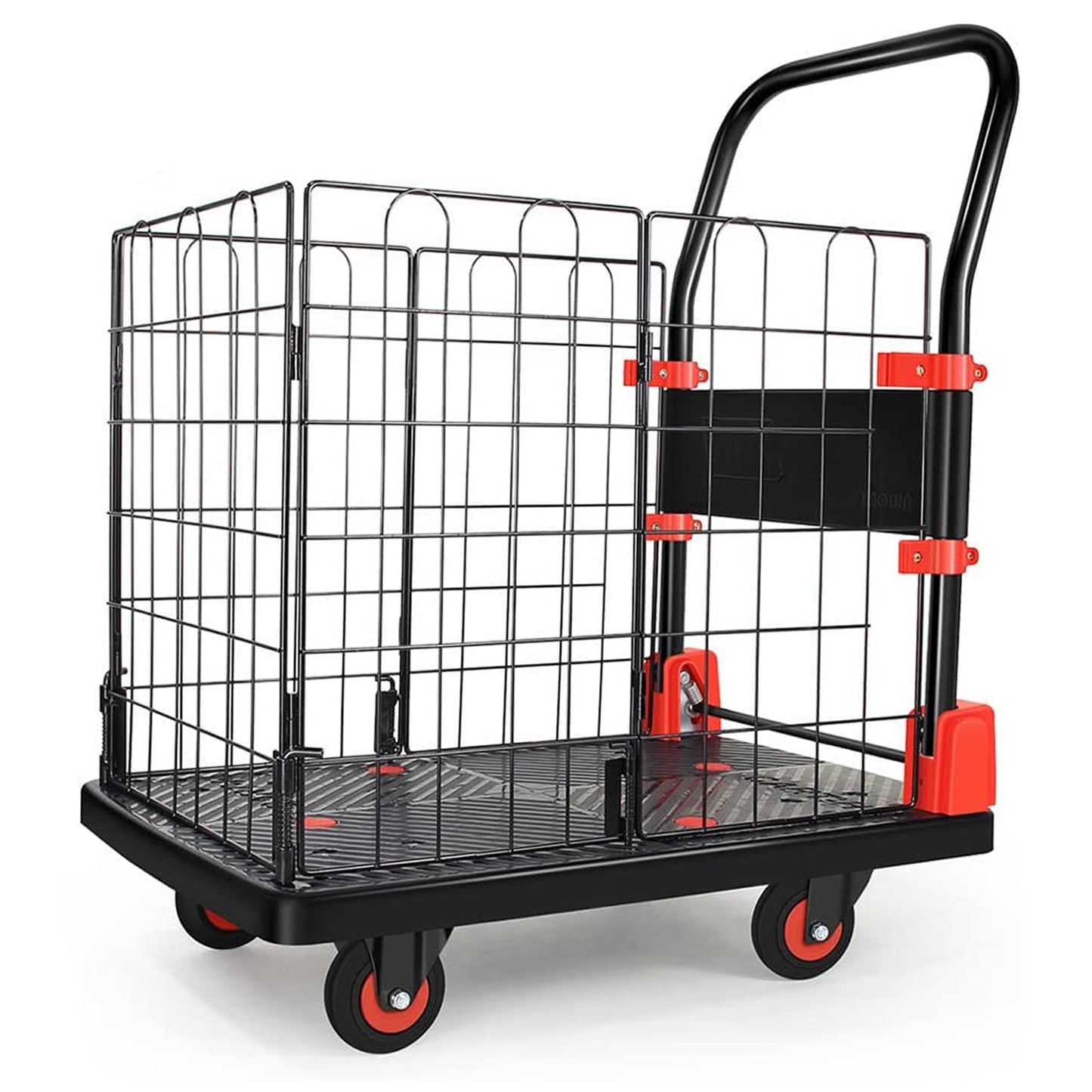 Foldable Push Hand Truck Cart - 330 lbs Capacity, Metal Frame