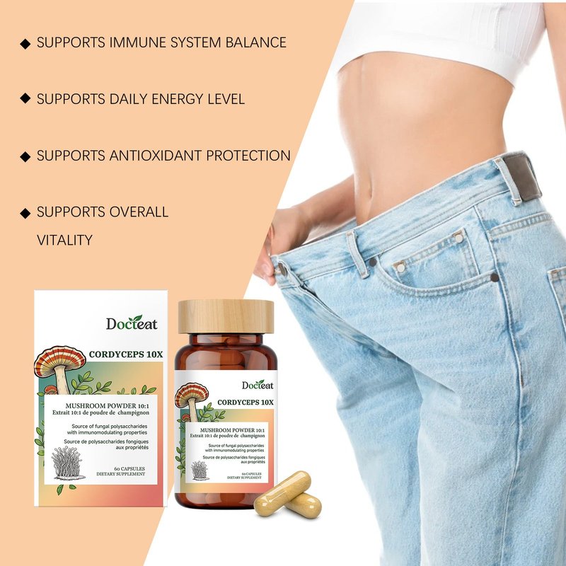 Cordyceps Mushroom Immune Support Capsules - 60 Count