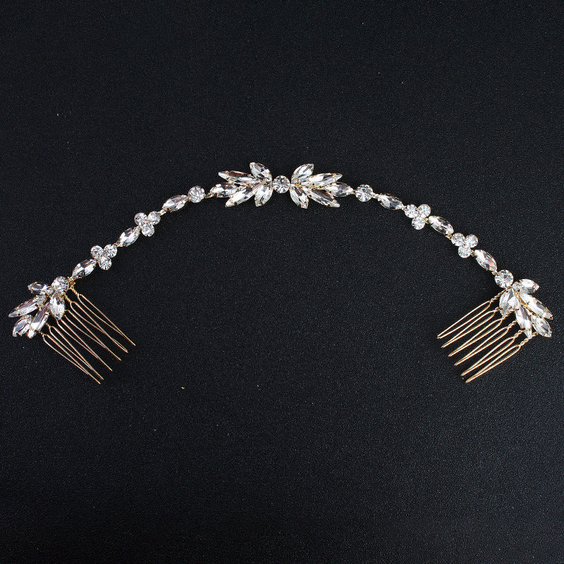Crystal Flower Hair Comb - Handmade Bun Accessory