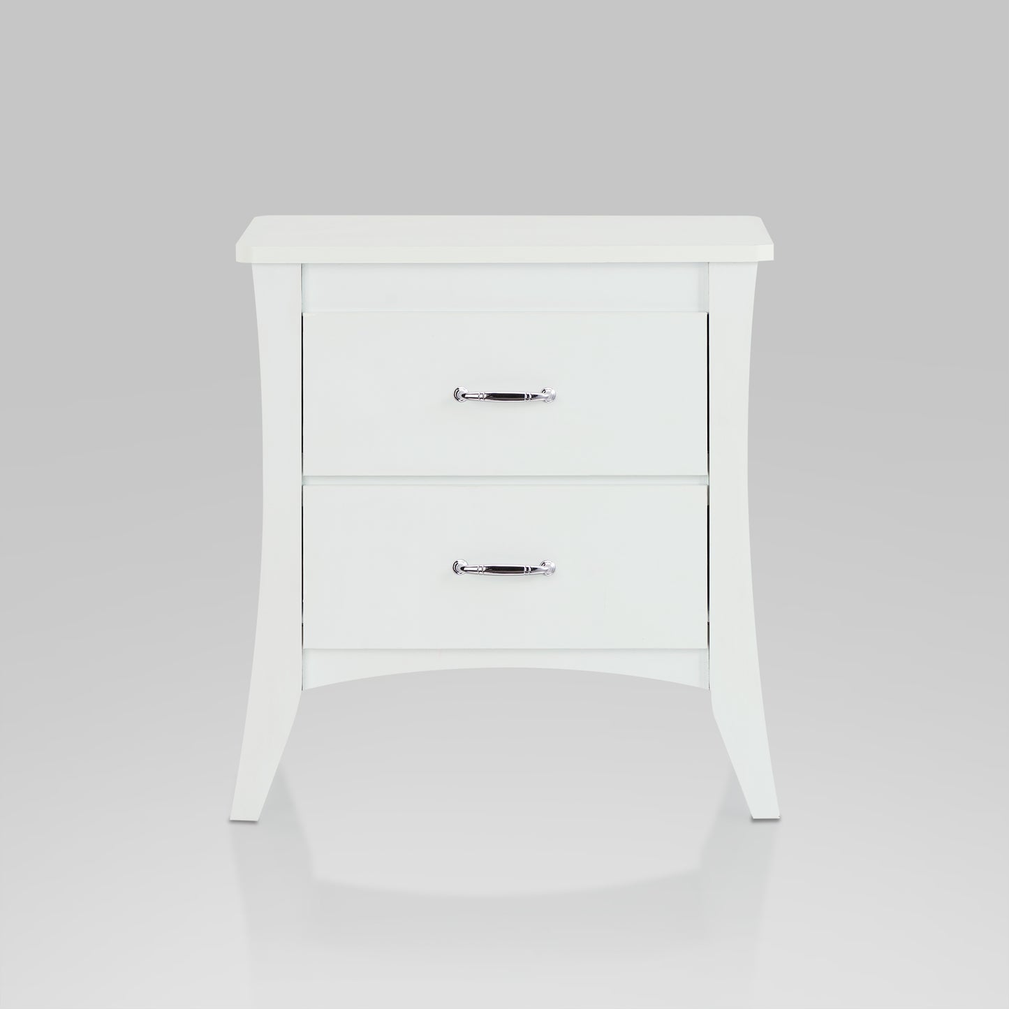 Babb White Finish Accent Table with 2 Storage Drawers