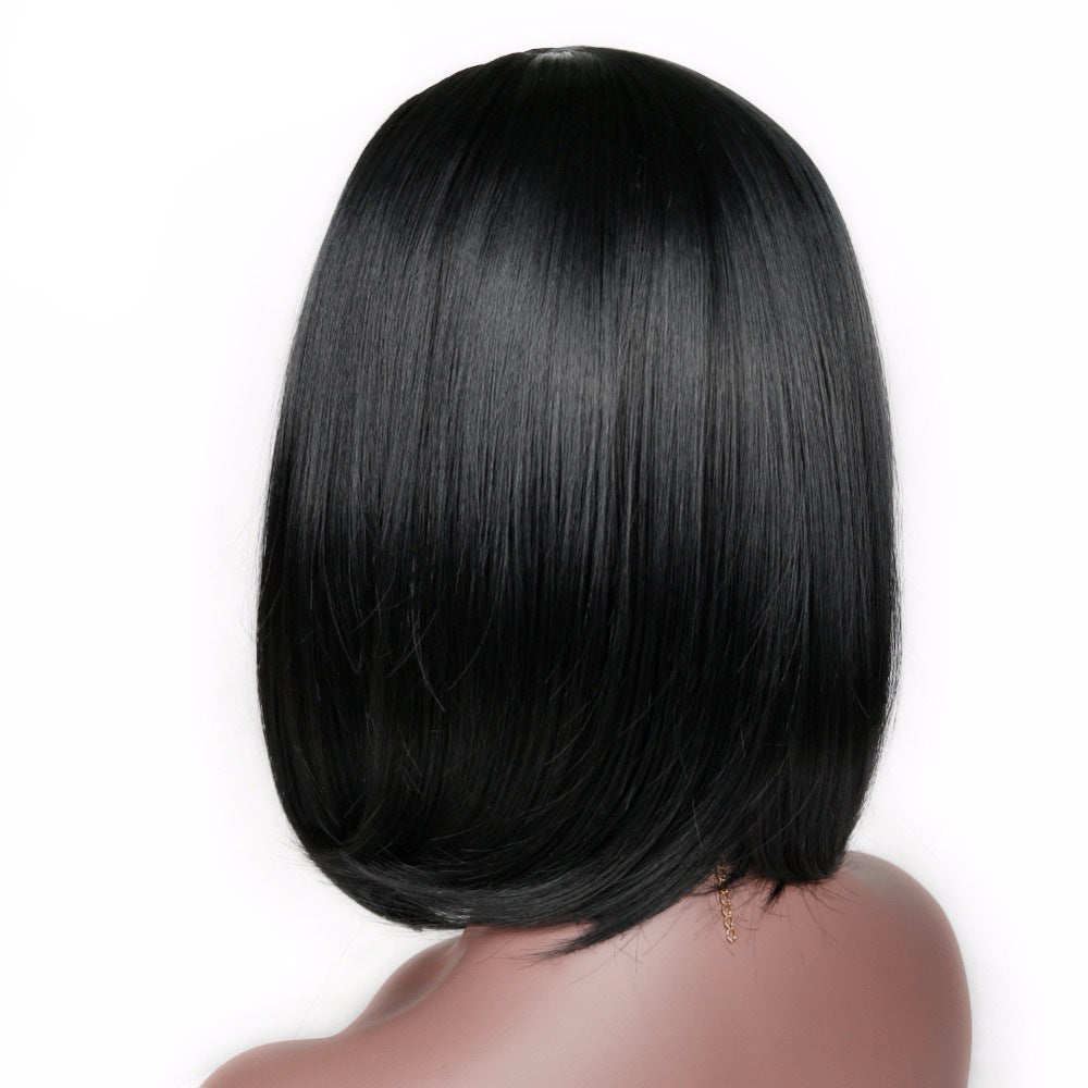 Short Straight Hair Wig for Women - Black