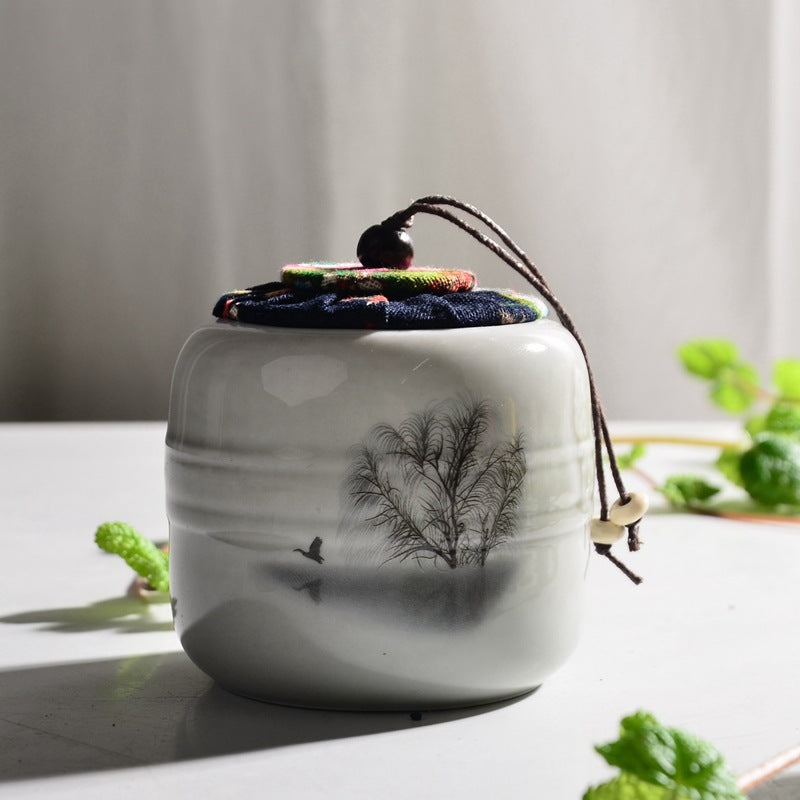 Herbal Incense Powder in Ceramic Sealed Jar - Vintage Chinese Medicine