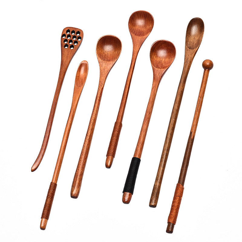 Wooden Coffee Spoon Set - Small 23cm Handles for Tea, Muddler & Stirring