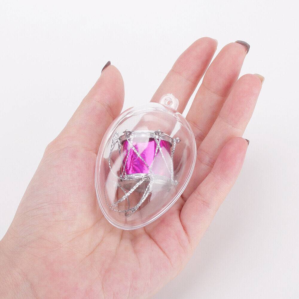 5 PCS Clear Plastic Fillable Christmas Tree Ornaments
