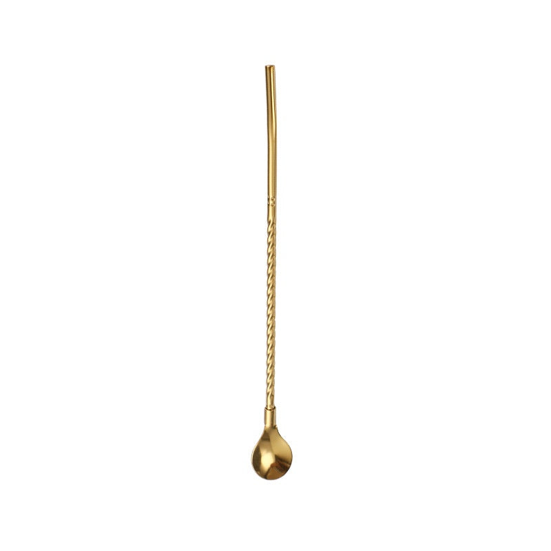 Stainless Steel Straw Spoon Set for Kitchen & Home Storage