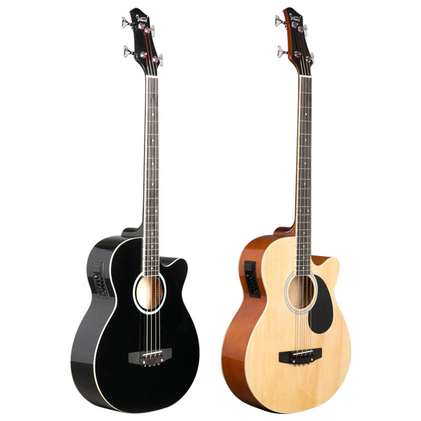 4-String Electric Acoustic Bass Guitar with EQ - Black