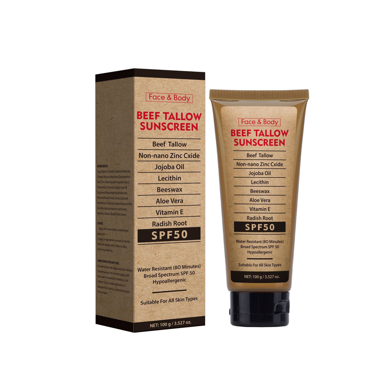 Organic Grass-Fed Body Moisturizer Cream Waterproof 100g Hydrating Skin Care