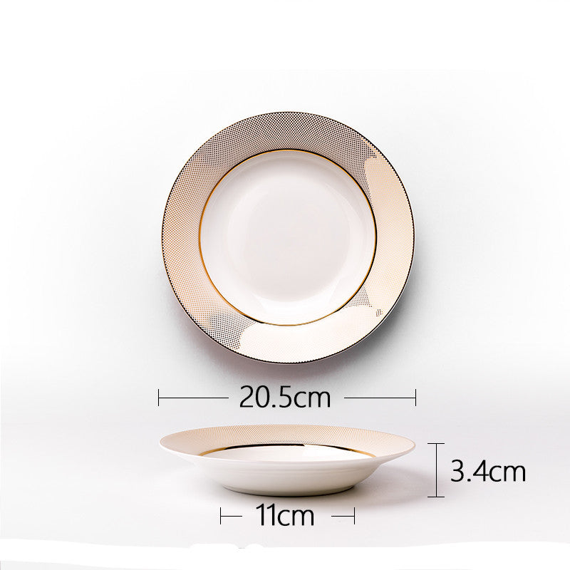 Nordic Style Bone China Dinnerware Set - Plates & Tableware for Home