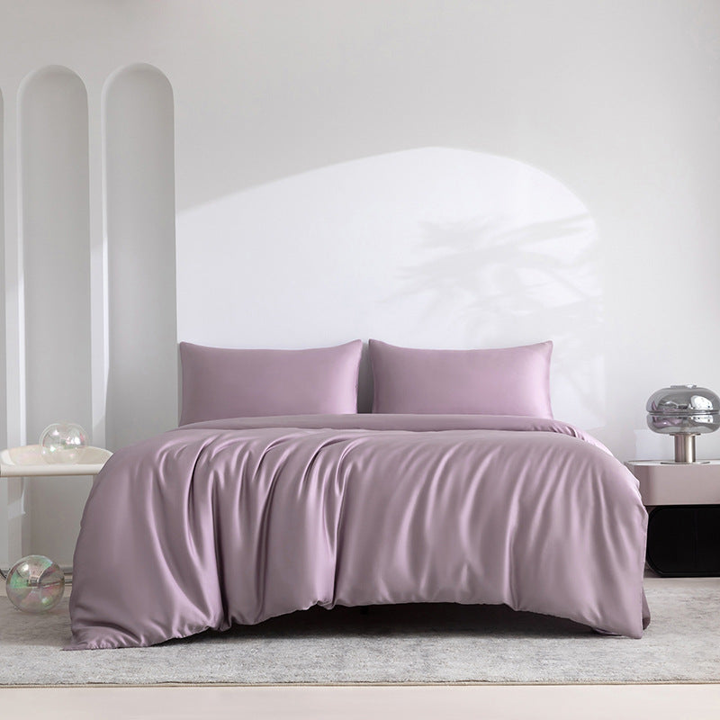 Lyocell Bed Sheet Set with Fitted Sheets and Quilt Cover - Light Luxury Bedding