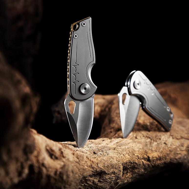 Multifunctional Stainless Steel Folding Fruit Knife with Titanium & Damascus Options