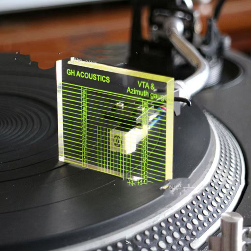 Vinyl Record Player Arm Balance and Adjustment Ruler - Acrylic Alignment Gauge 66x48mm