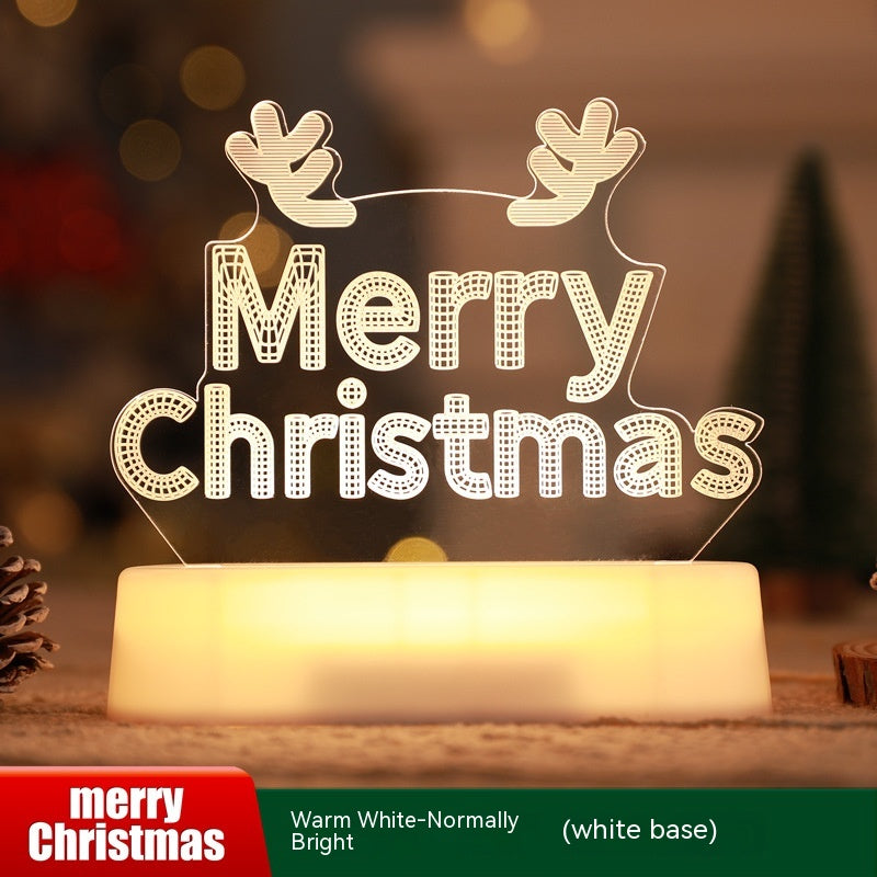 Acrylic LED Night Light - 3D Christmas Decoration Lamp