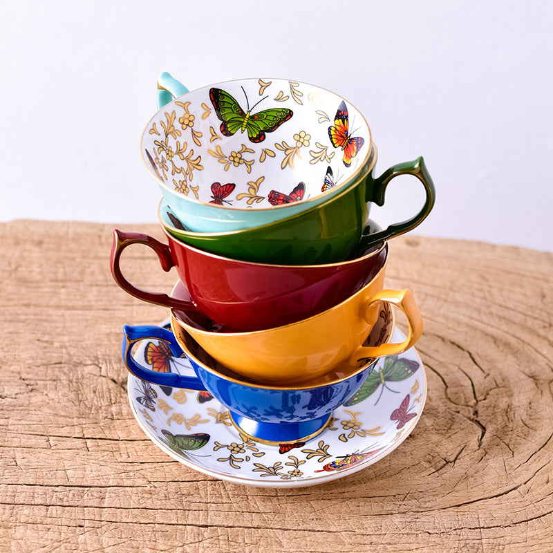 European Light Luxury Ceramic Coffee Cup And Saucer Set