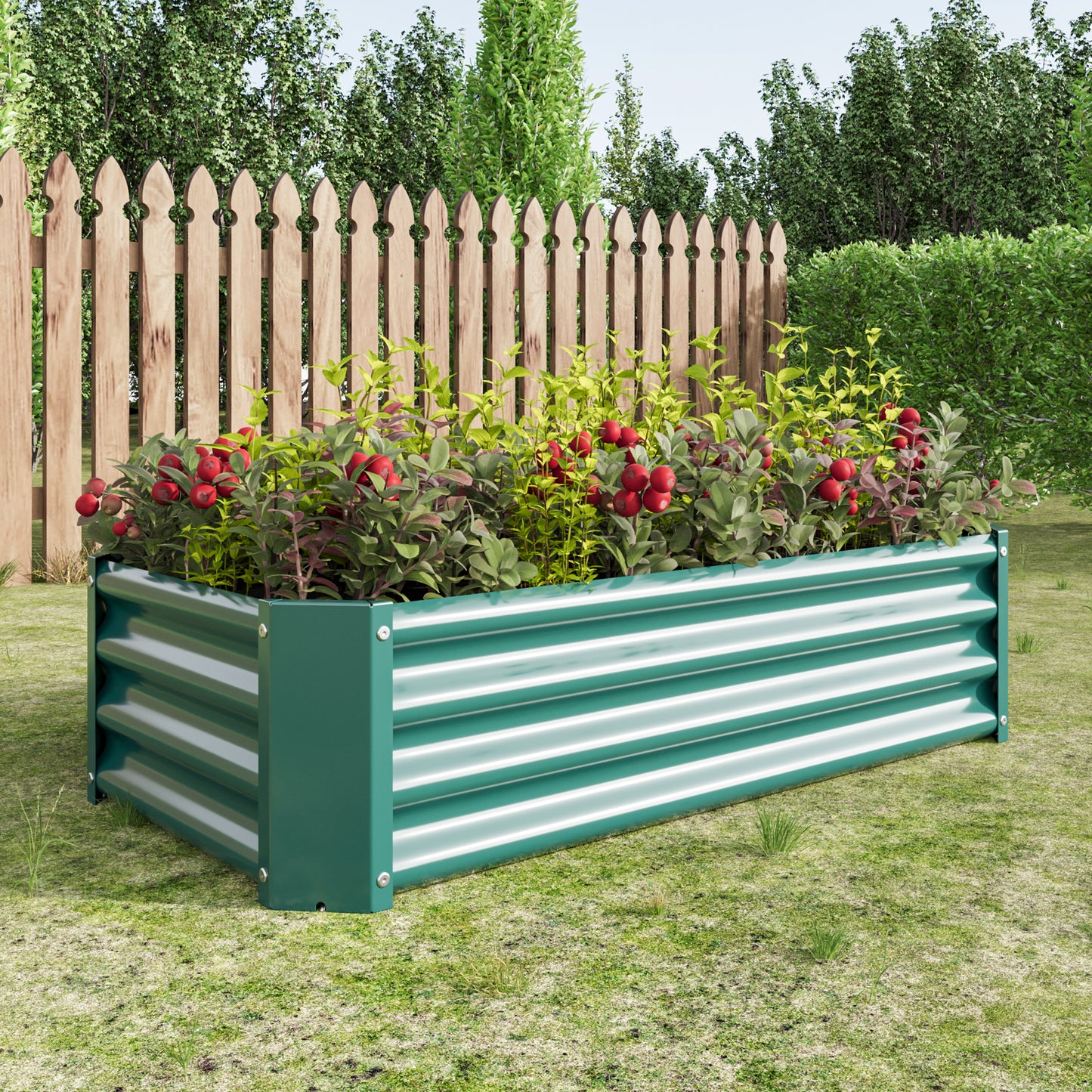 Metal Raised Garden Bed - 2PCS 4' x 2' x 1' Planter for Vegetables & Herbs
