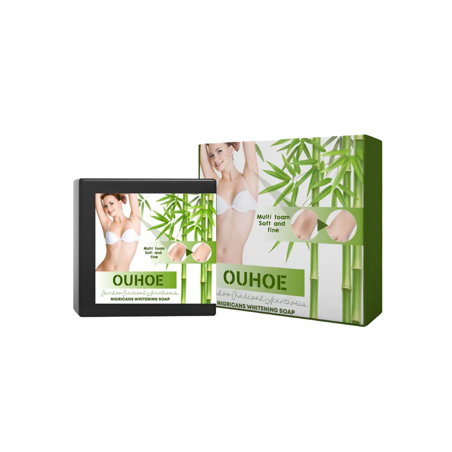 Bamboo Charcoal Brightening Body Soap - Moisturizing Skin Cleansing Bar