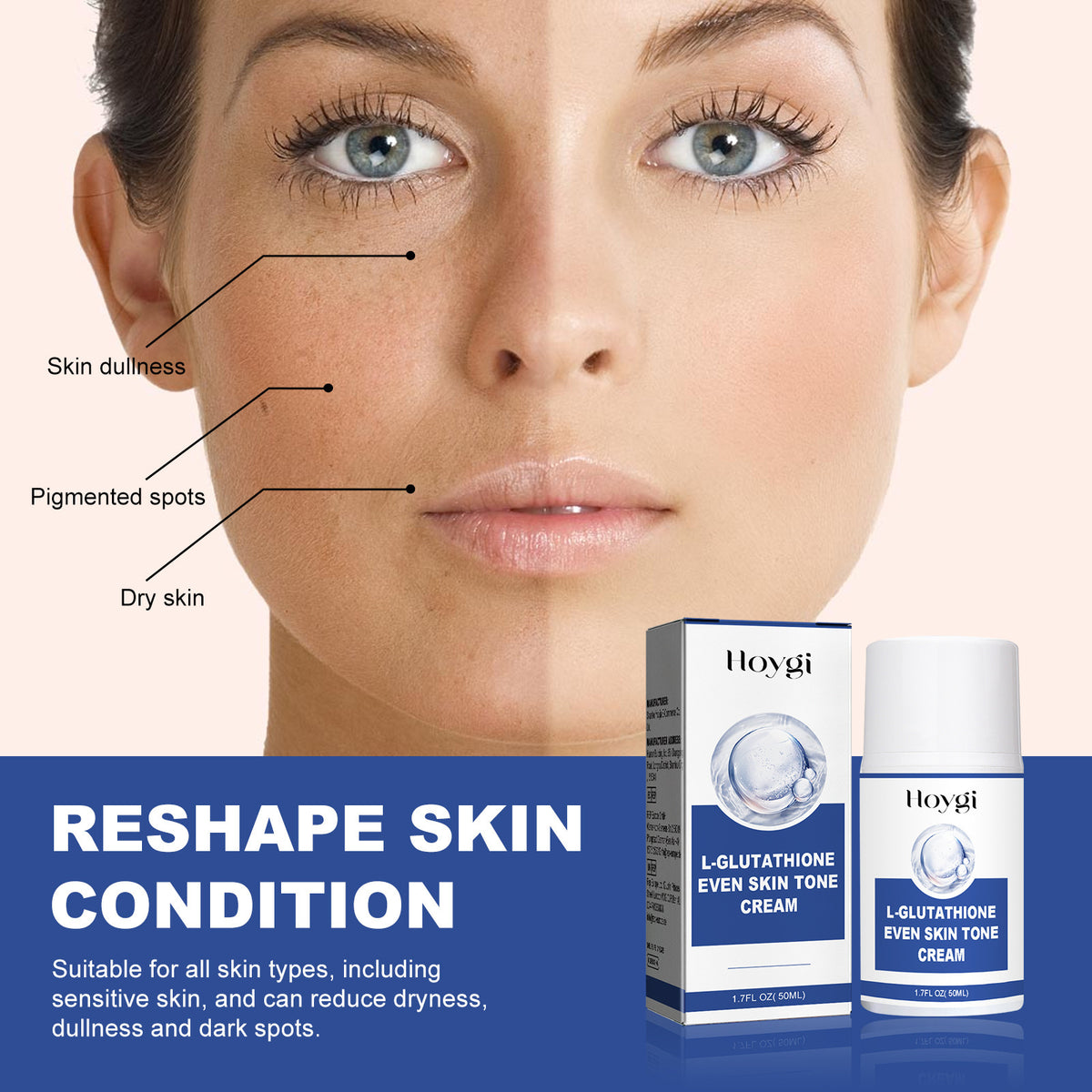 Hydrating Anti-Aging Face Cream with Hyaluronic Acid & Vitamin C - 50ml