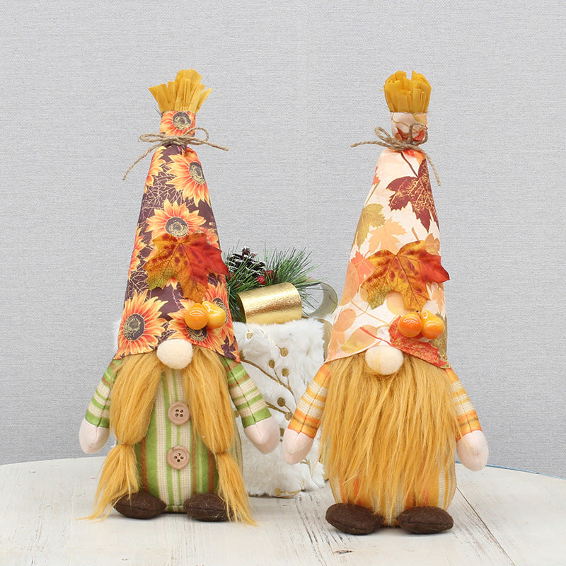 Harvest Festival Long Hat Faceless Doll Ornament for Home & Holiday Decor