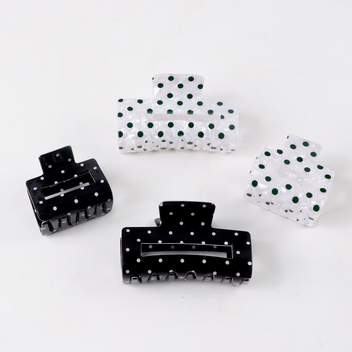 Elegant Polka Dot Hair Clip for Women - Updo Shark Clip