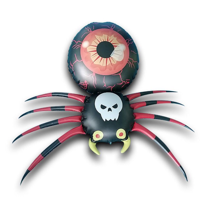 Inflatable Halloween Luminescent Spider Decoration Prop - 110x105cm, Black
