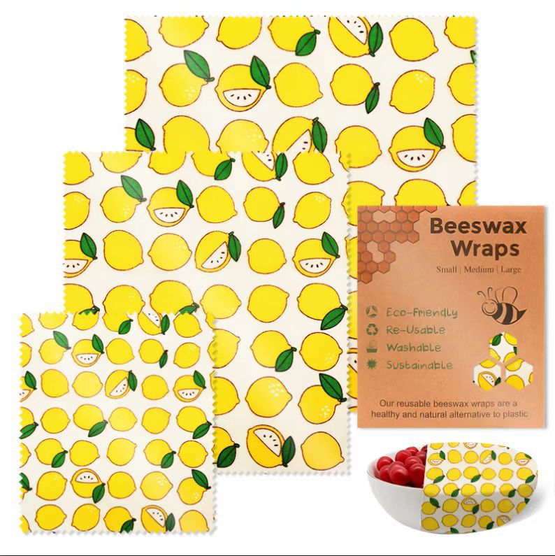 Beeswax Food Wraps Reusable Preservative Cloths Eco-Friendly Food Storage