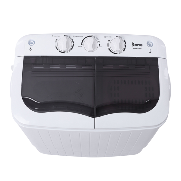 14.3lb Semi-Automatic Gray Washing Machine with Cover - Home Appliance