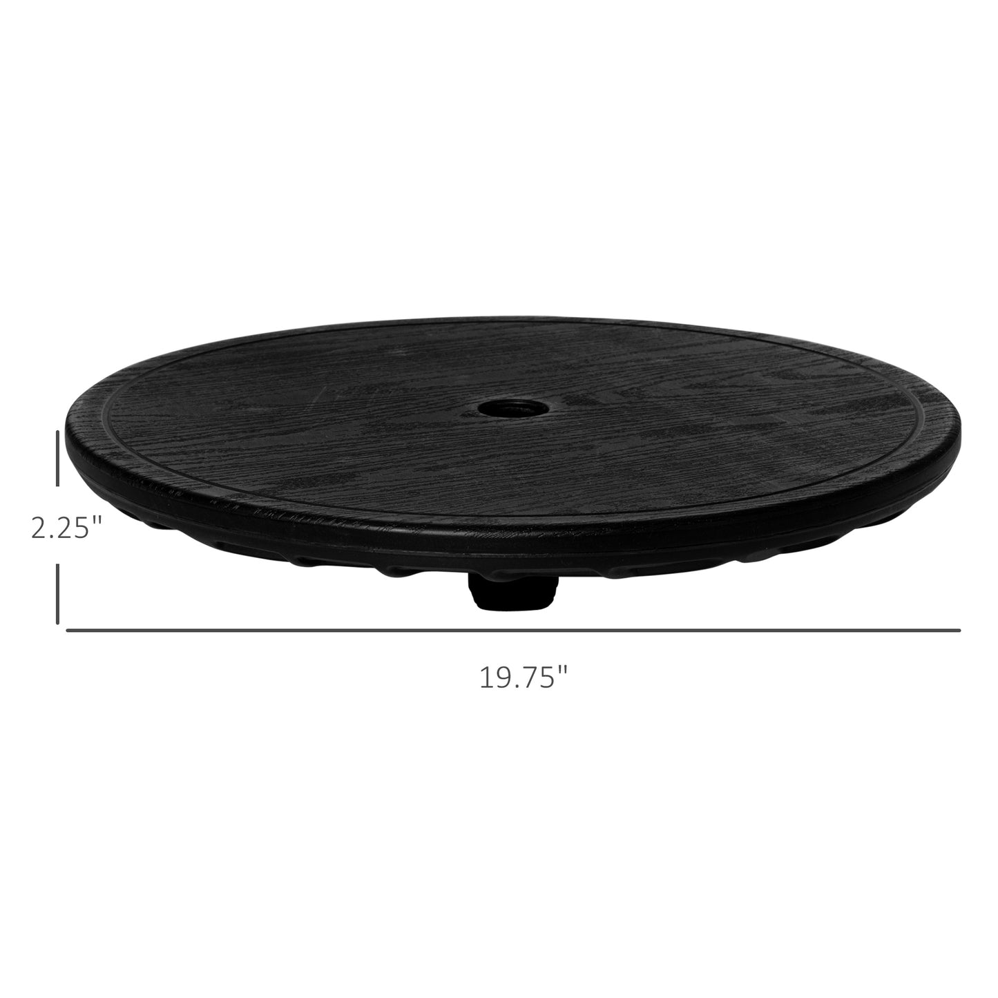 Portable Umbrella Table Tray for 1.5" Poles - Black