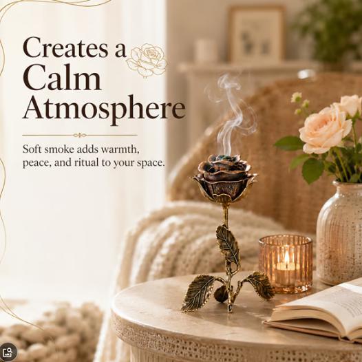 Retro Rose Incense Burner - Creative Home Decor for Weddings & Events