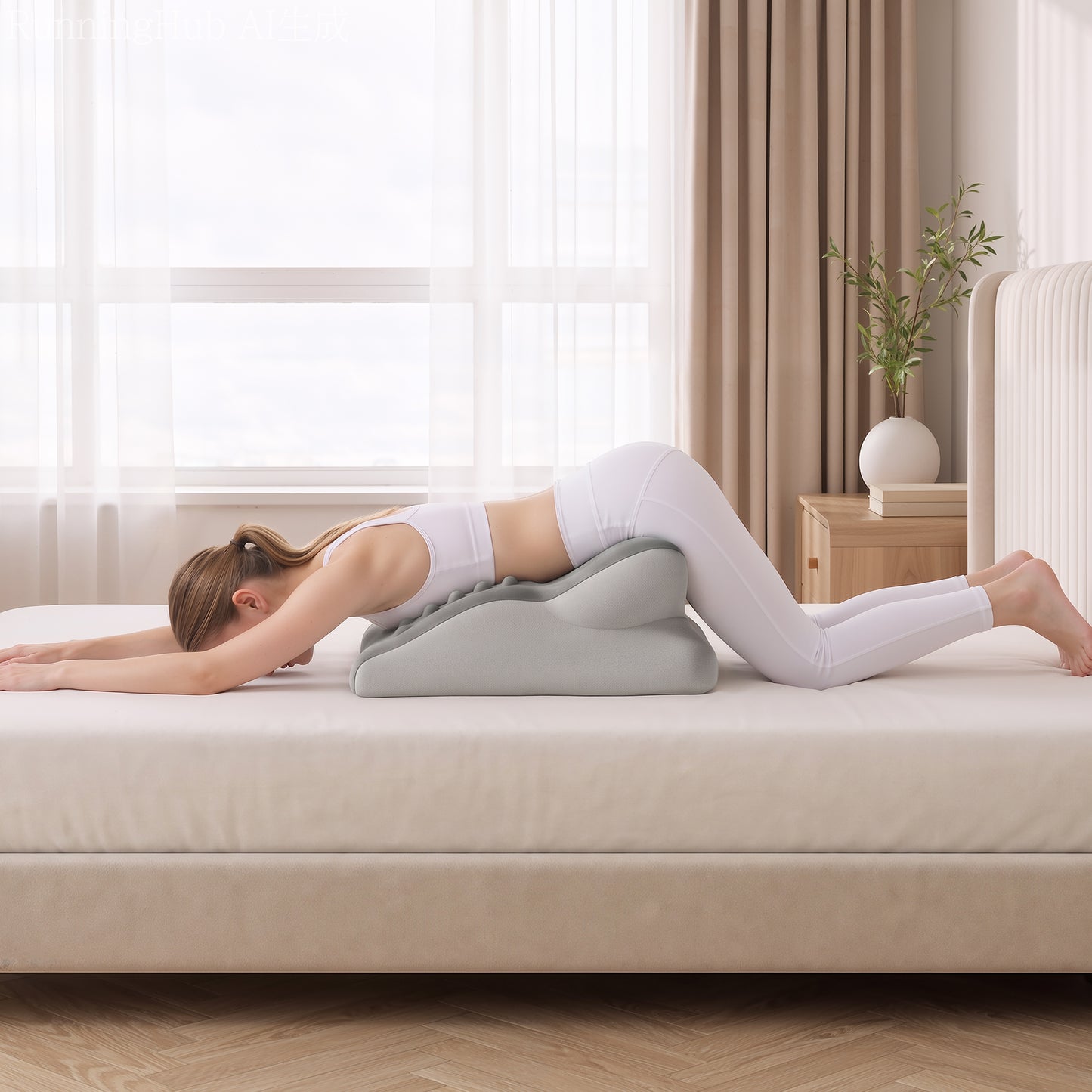 Ergonomic Memory Foam Support Pillow for Couples - Grey