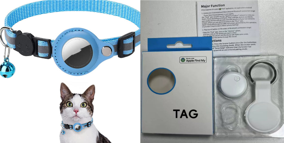 Reflective Waterproof Pet Collar Case for Airtag - Dog & Cat Nylon Accessory