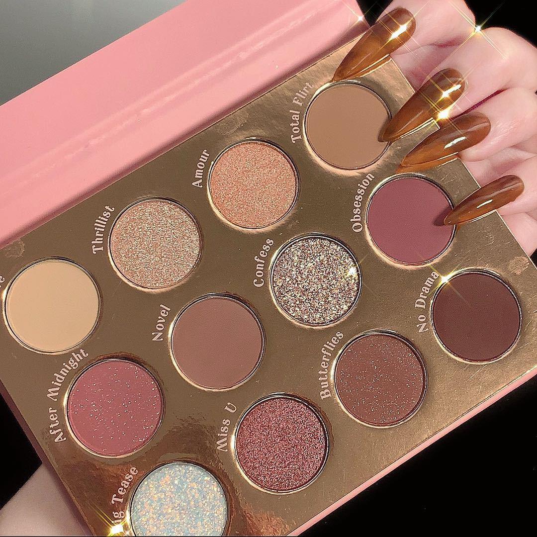 Twelve Color Eyeshadow Palette - Earth Pearlescent Matte Glitter Finish