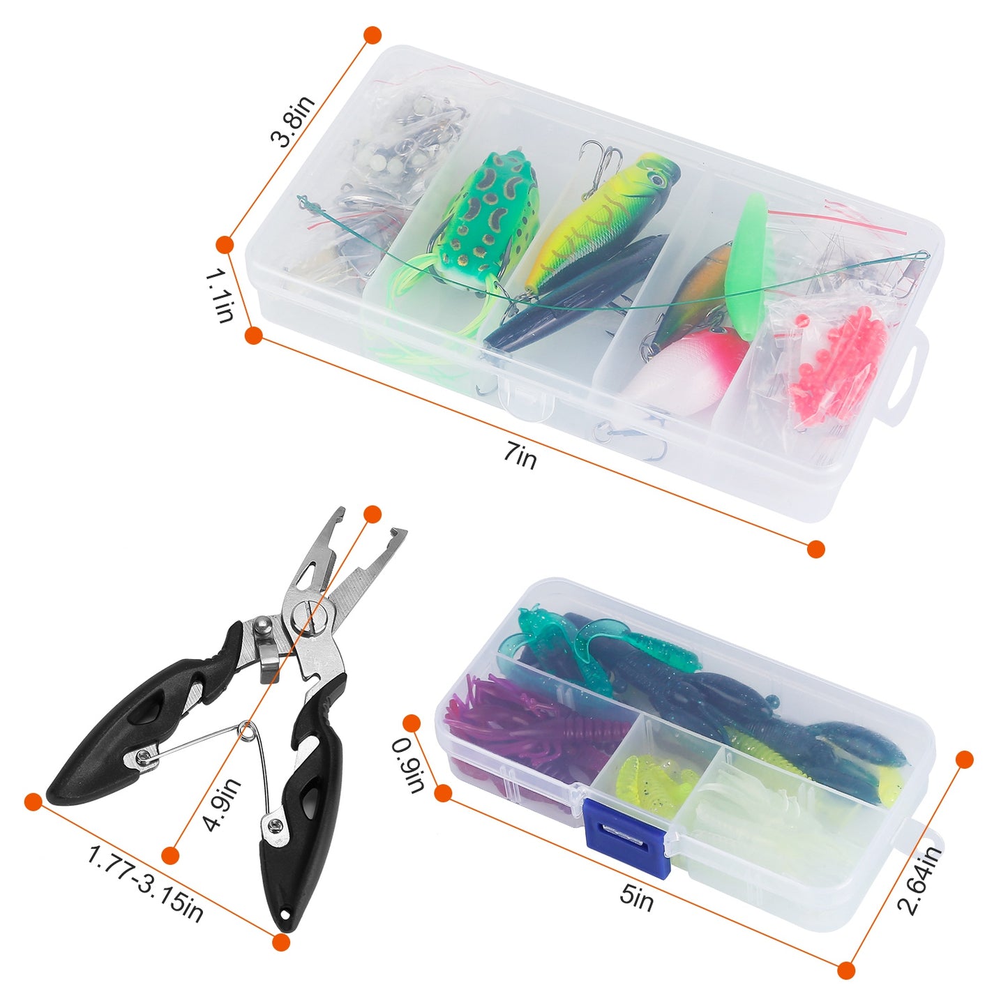 383-Piece Fishing Lures Kit with Tackle Boxes for Bass & Trout