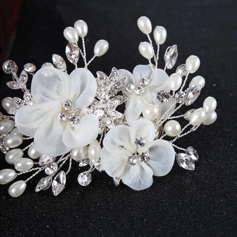 Elegant White Shell Pearl Crystal Hairpin for Wedding & Bridal Hair Accessory
