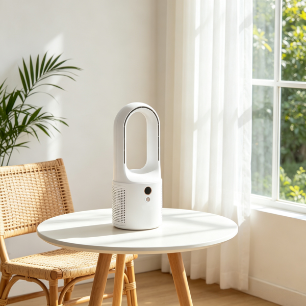 12.99 Inch Bladeless Desk Fan - Portable Quiet Tower Fan with 6-Speed USB Rechargeable