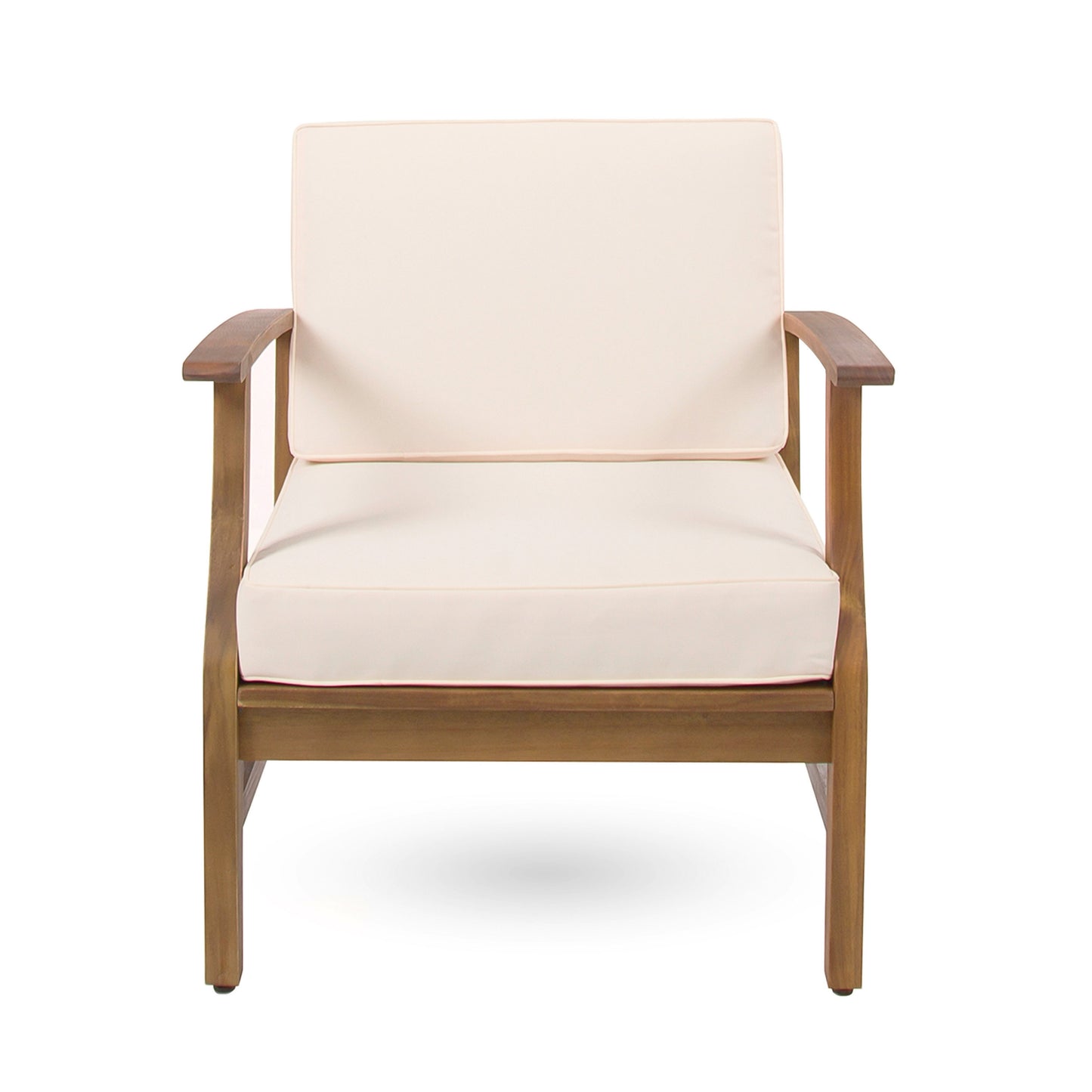 Perla Club Chairs Set of 2 - Cream Acacia Wood