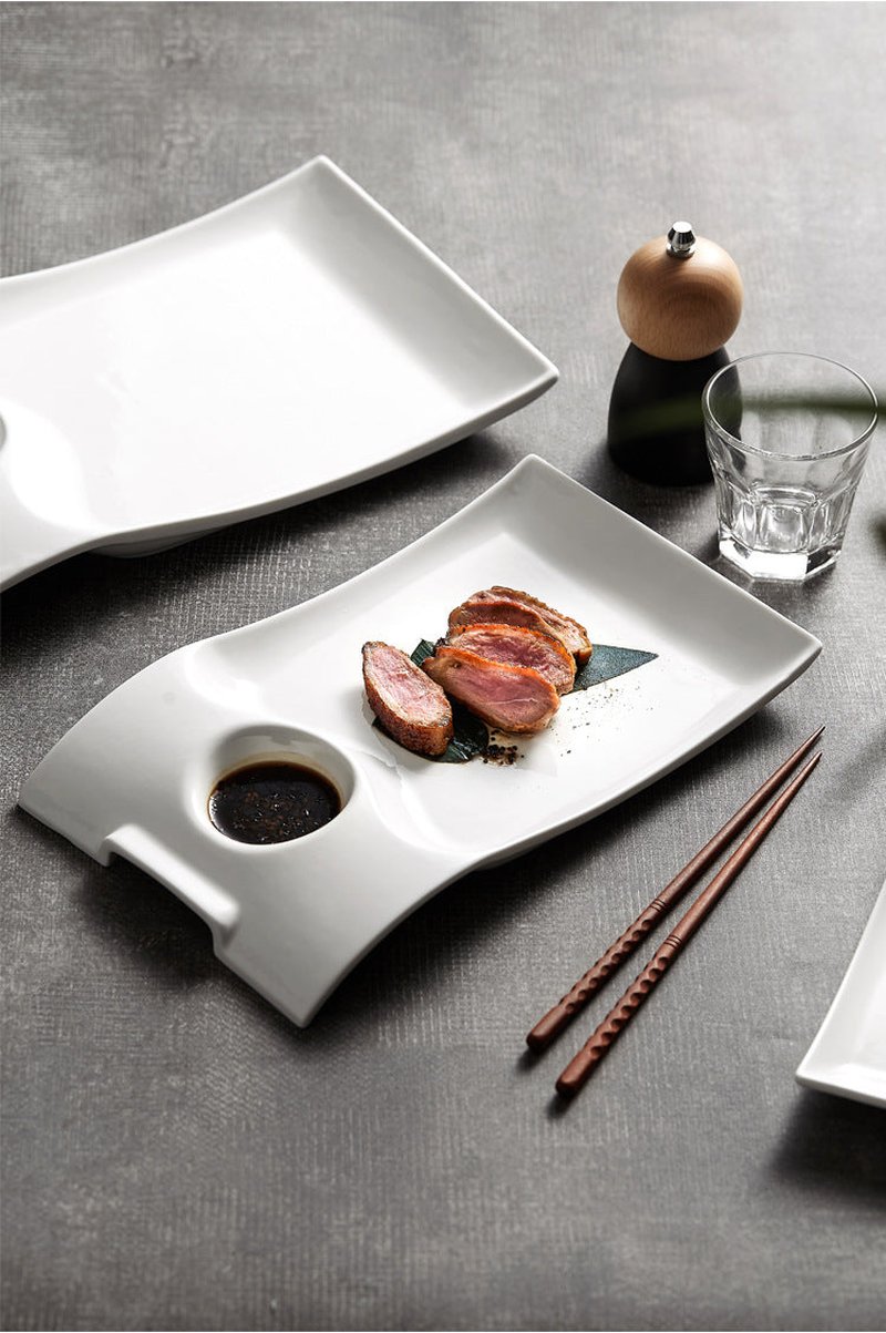 Ceramic Dumpling & Snack Plates Set - Household Kitchen Dinnerware