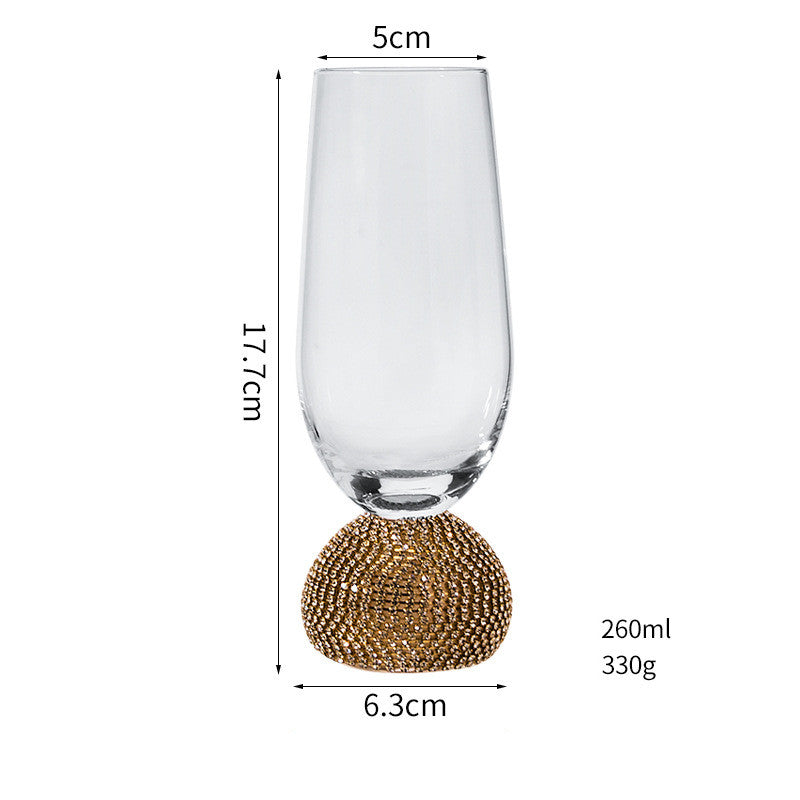 Luxury Diamond-Encrusted Crystal Wine Glass - Multiple Colors & Styles