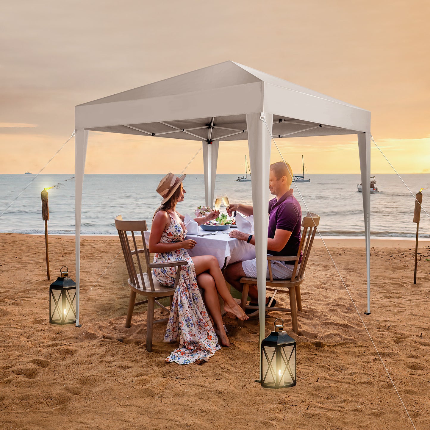 6.5x6.5ft Portable Outdoor Canopy Tent - White
