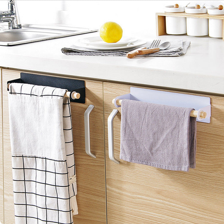 Adhesive Wall Hanging Towel Rack - Punch-Free Metal Kitchen Bathroom Organizer