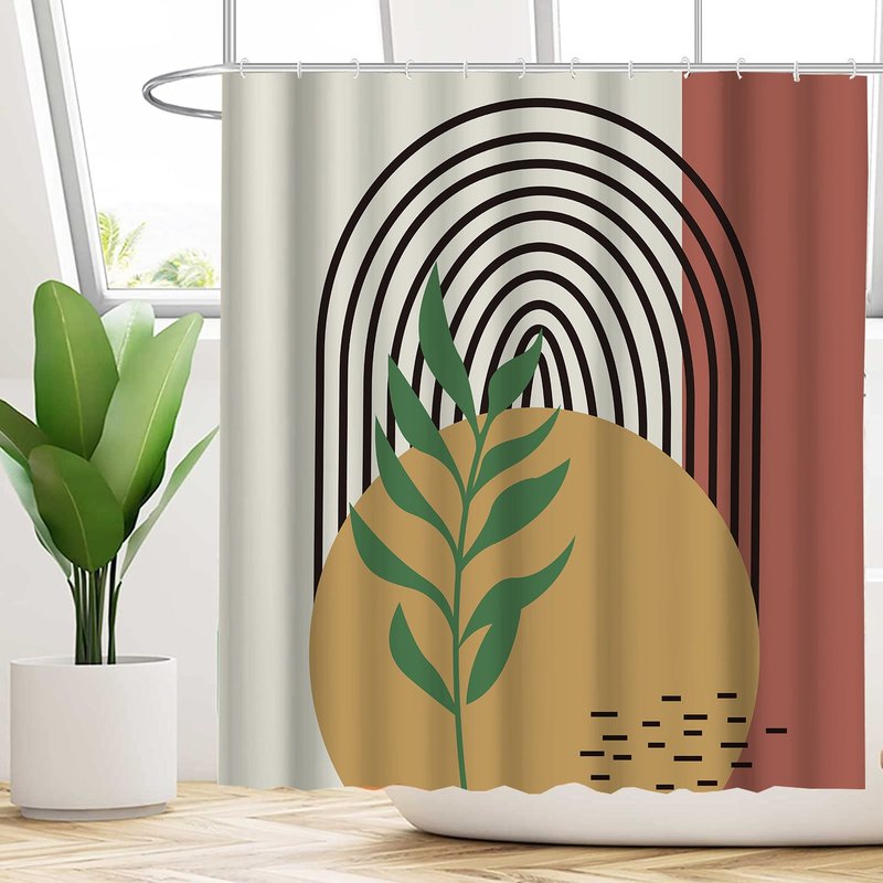 Waterproof Shower Curtain with Flower Pattern - Mildew-Resistant Bathroom Decor