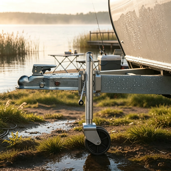 Heavy Duty Swivel Boat Trailer Jack 2000 Lb with Dual Wheels 15-27 Inch Lift