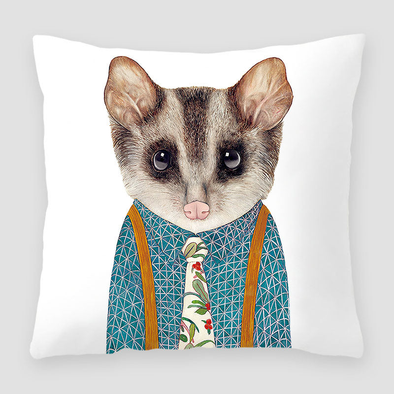 Cartoon Peach Skin Velvet Pillow Cover for Sofa & Living Room - Multiple Colors