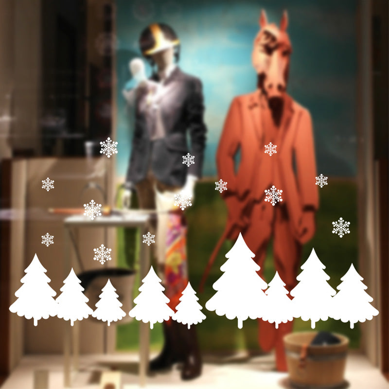 Festive Glass Window Stickers for Holiday Decor - Christmas Festival Decorations