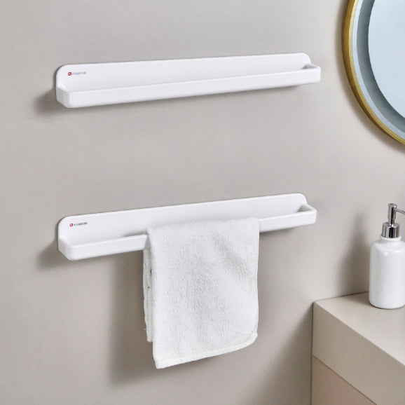 Wall Mounted Towel Rack - White Bathroom Storage Hook - 1 Piece