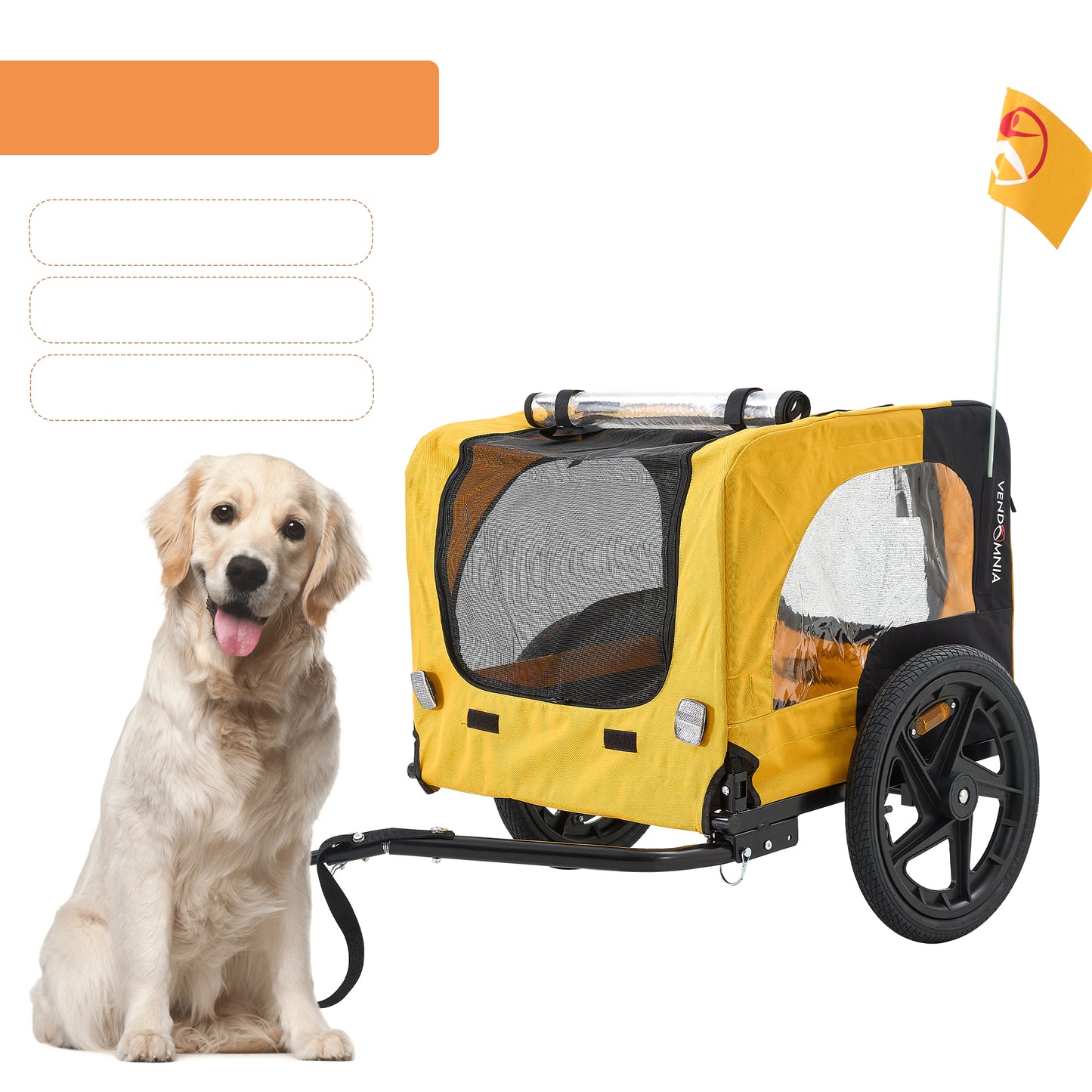 Heavy Duty Foldable Pet Stroller with Bicycle Tow - Waterproof Dog Carrier